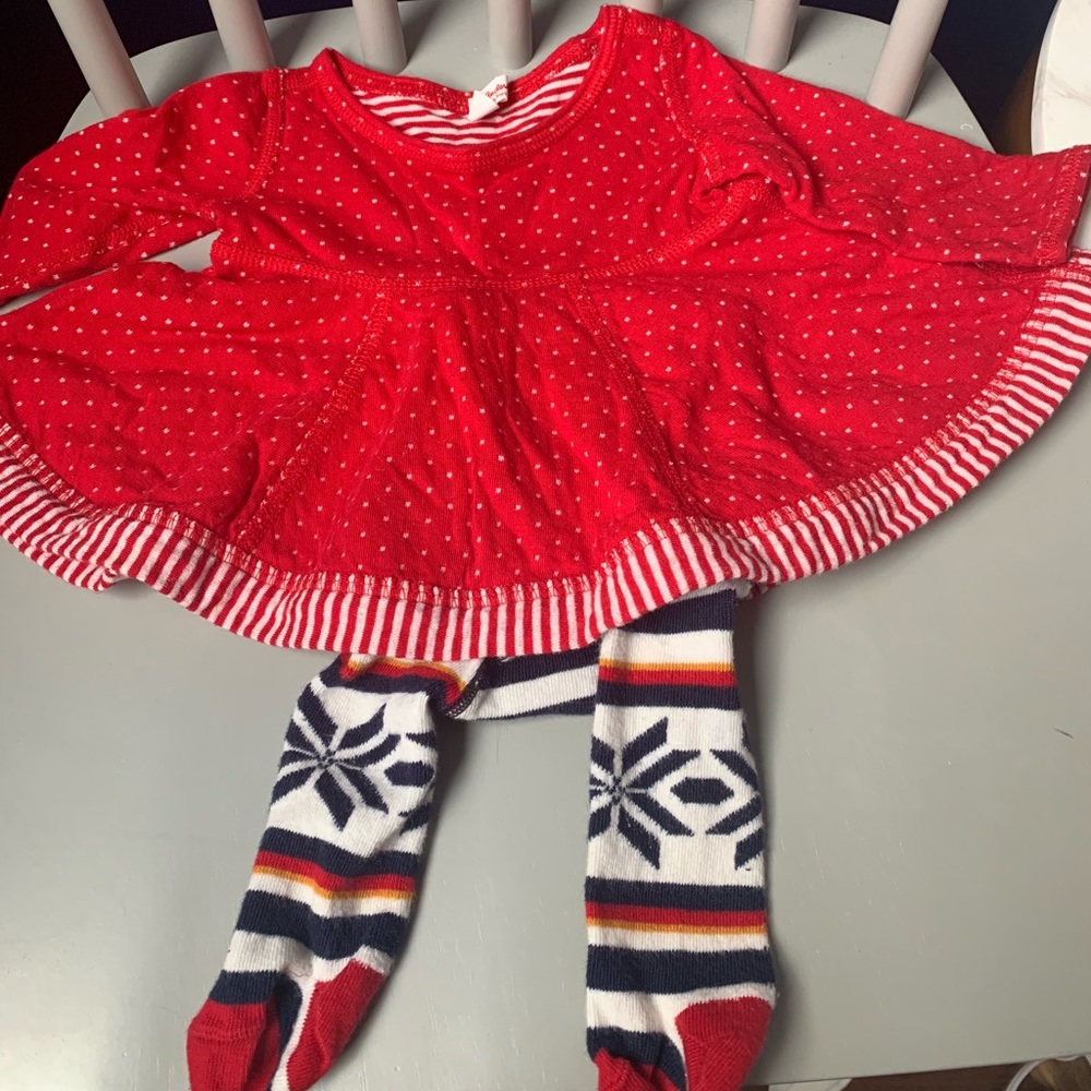 Hanna Andersson Holiday Dress & Tights